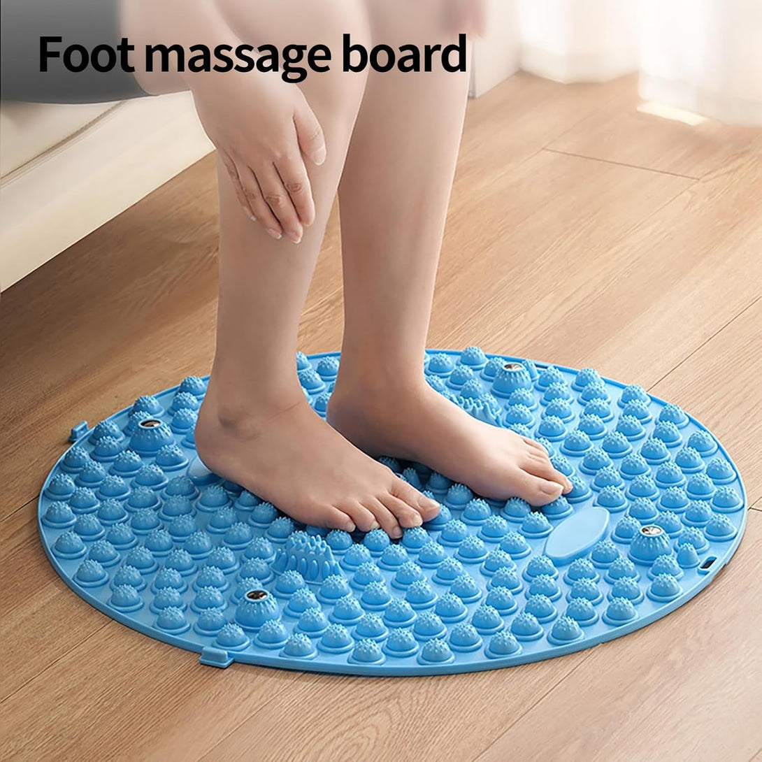 Portable Foldable Foot Massage Mat, Pressure Point Massage Mat, Anti-Fatigue Standing Desk Mat, Standing Pad, Relieves Foot Pain (Blue, Large)