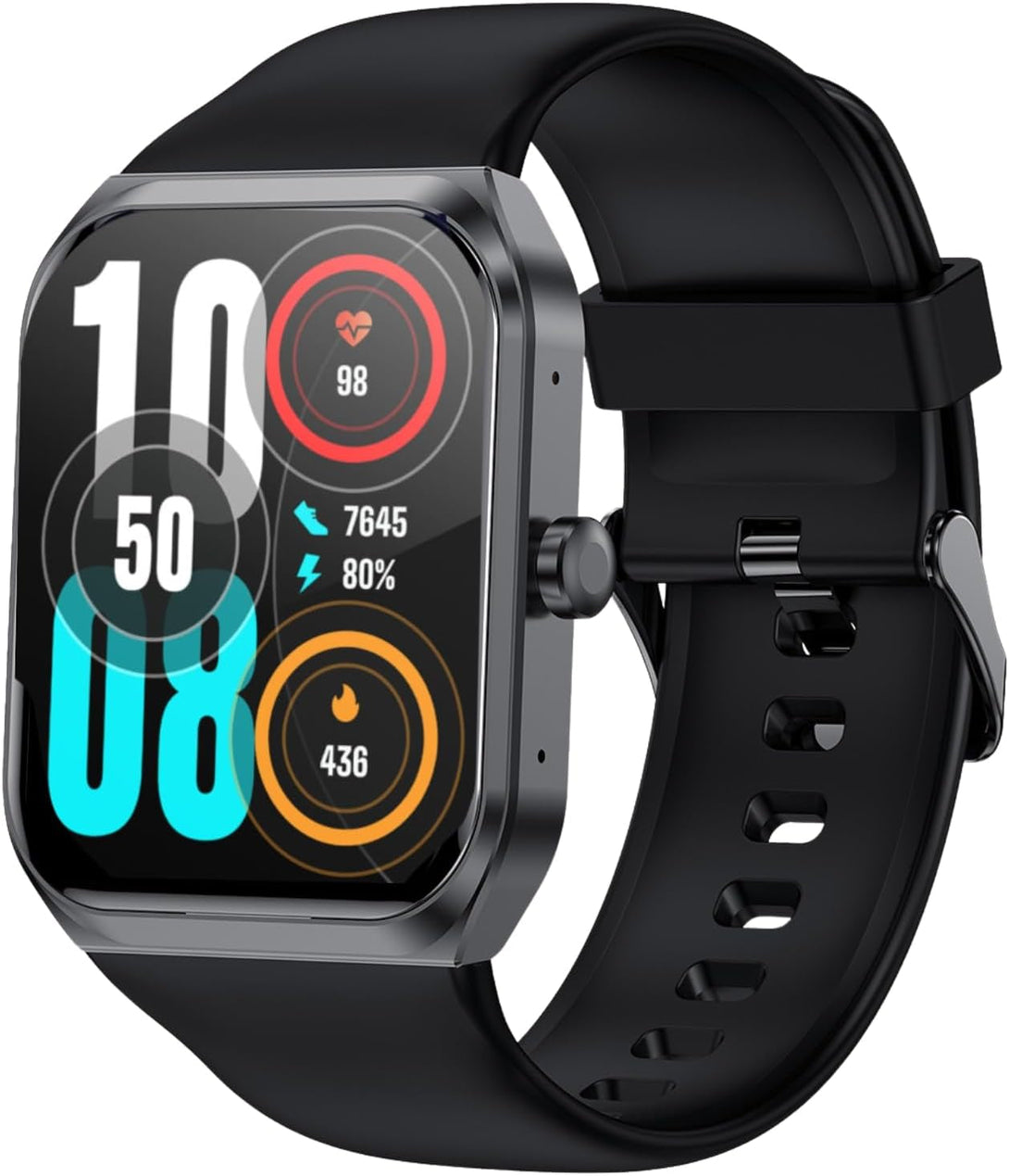 Smart Watch for Men Women, 1.95" Touchscreen Heart Rate Blood Oxygen and Sleep Monitoring, 115 Sports Modes, Waterproof, 250+ Watch Faces, Compatible with Android Ios Phone