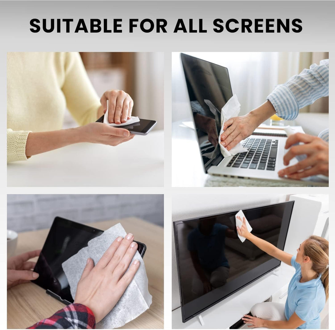 Electronic Wipes Screen Cleaner [40 Wipes] Streak-Free Computer Screen Cleaner & TV Screen Cleaner - Screen Wipes for Electronics, Screen Cleaner Wipes, Laptop Cleaner - [Microfiber Cloth+40 Wipes]