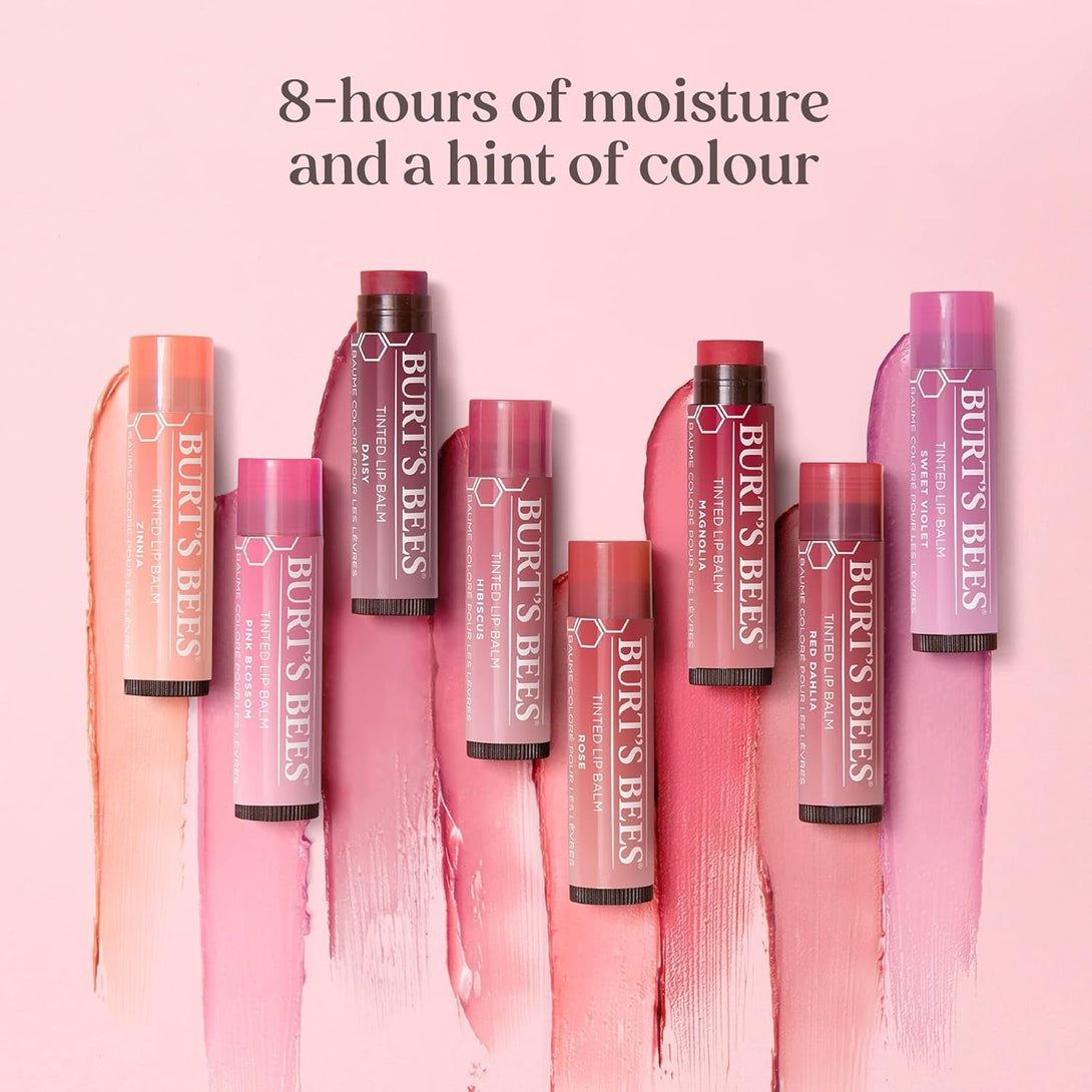 Burts Bees 100% Natural Tinted Lip Balm, Hibiscus with Shea Butter & Botanical Waxes 1 Tube