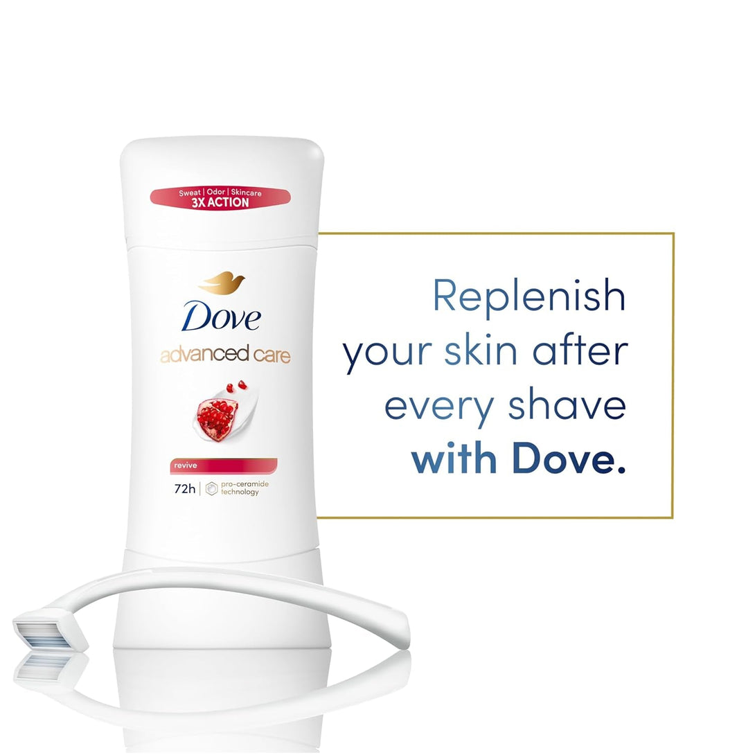 Dove Advanced Care Antiperspirant Deodorant Stick for Women Revive for 48 Hour Protection and Soft and Comfortable Underarms 2.6 Oz, 2 Count