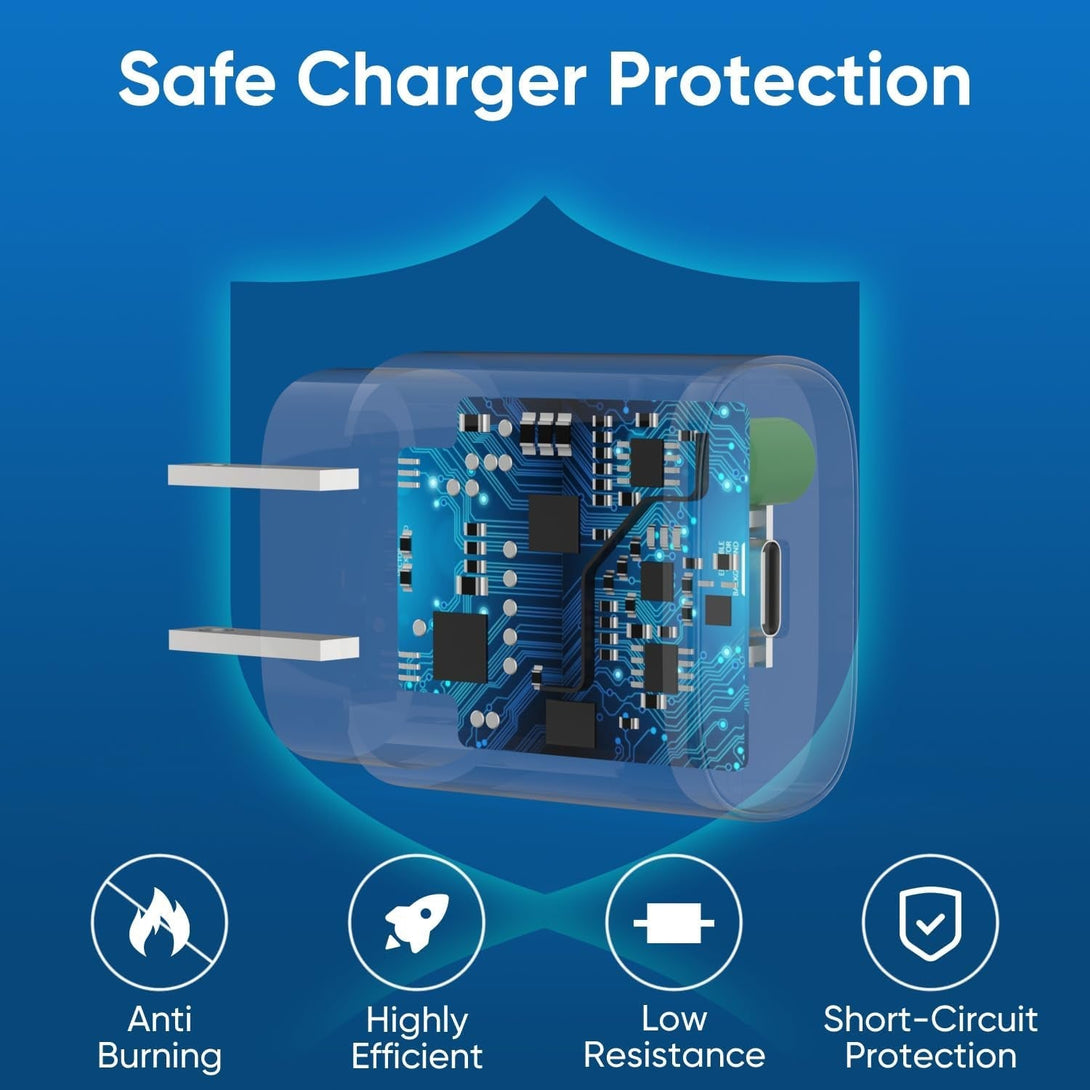 30W USB C Fast Charger Compatible Iphone 16/16 Plus/16 Pro/16 Pro Max/Iphone 15/15 Pro Max/Ipad Pro/Airpods, PD USBC Fast Charging Block Wall Plug with 10FT Type C to C Cable