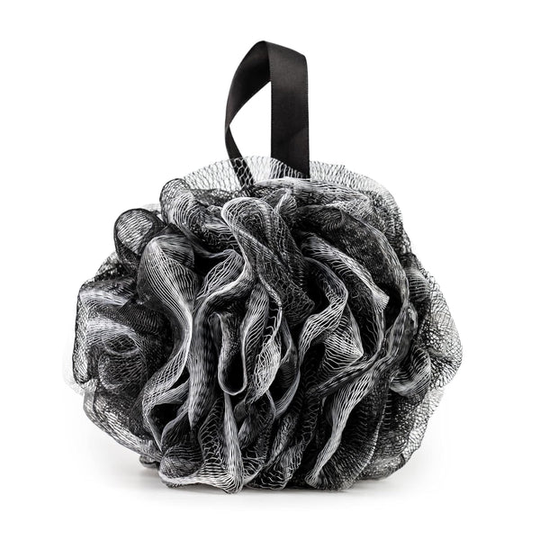 Pete & Pedro Loofah Sponge Pouf Bath & Shower Tool | Light Gentle Exfoliator & Skin Scrubber, Helps with Lather & Exfoliating Dermis | Black Mesh Body Shower Accessories | as Seen on Shark Tank