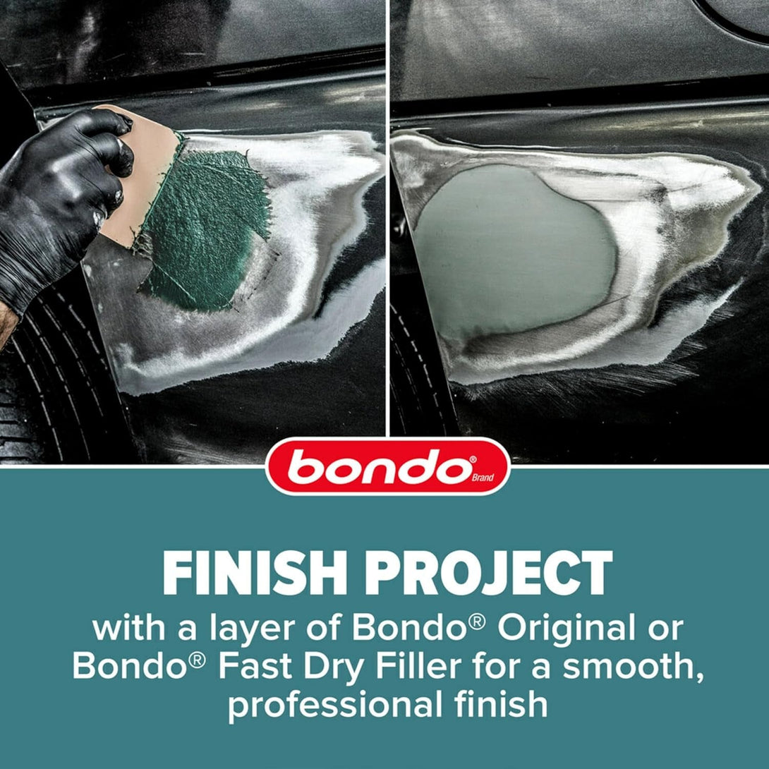3M Bondo Short Strand Fiberglass Reinforced Filler 21 Oz (595.34 G) with Bondo Cream Hardener 0.5 Oz (14G), Repair Holes up to 0.5 IN, Waterproof (SS-PT-ES)