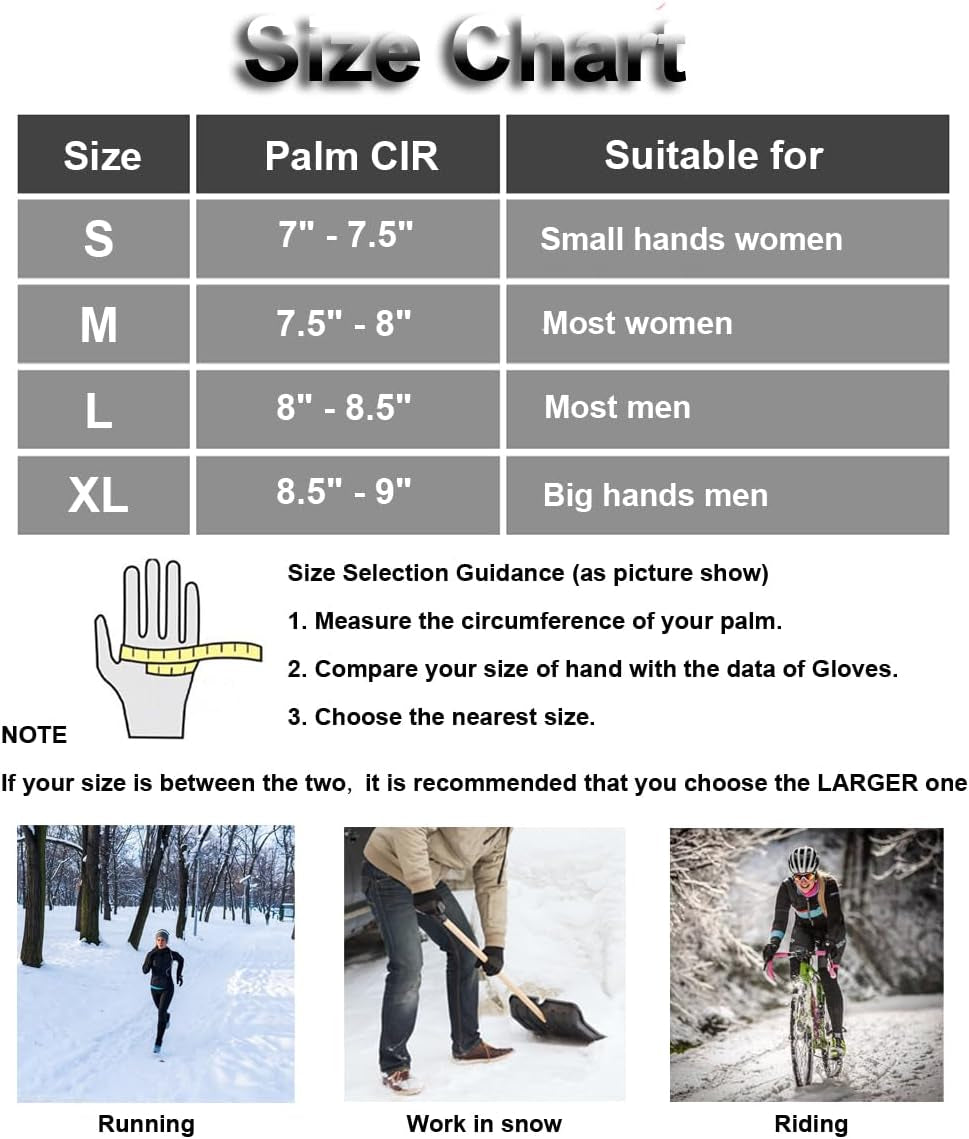 Winter Gloves for Men & Women - Touch Screen, Warm & Waterproof, Running, Cycling & Driving Gloves