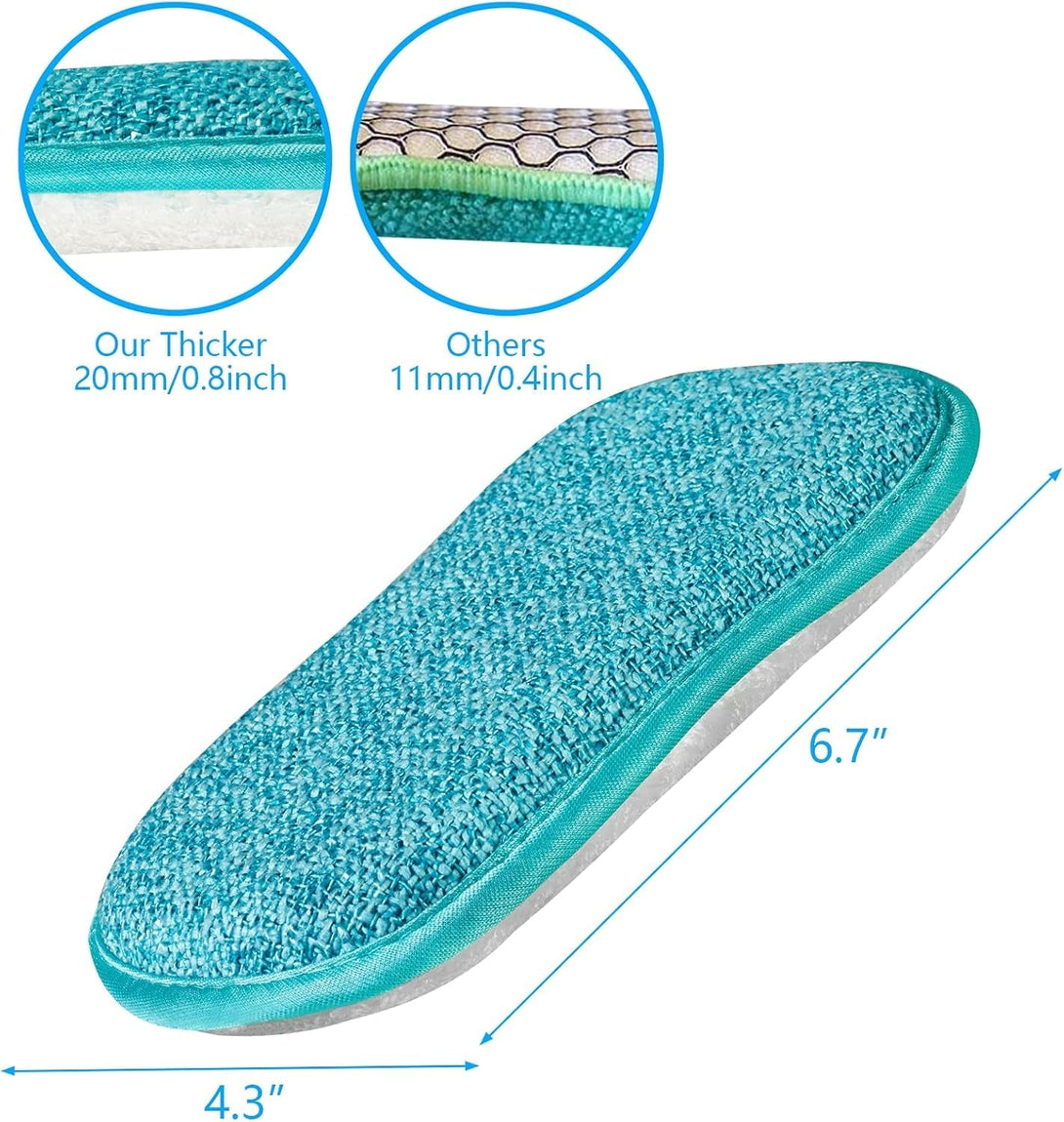 10 Pack Kitchen Dish Sponges Scrubber Non-Scratch Multi-Purpose Dishcloths, Sponge along with Heavy Duty Scouring Power - Effortless Cleaning of Dishes, Pots and Pans