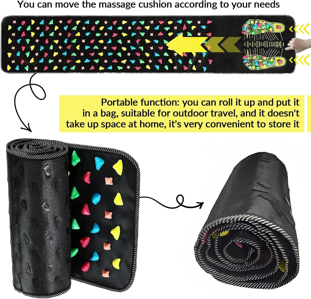 Foot Massage Mat Reflexology Walk Stone Road Foot Massage Acupoint Mat for Acupressure Relaxes Relieves Body Foot Leg Pain and Fatigue