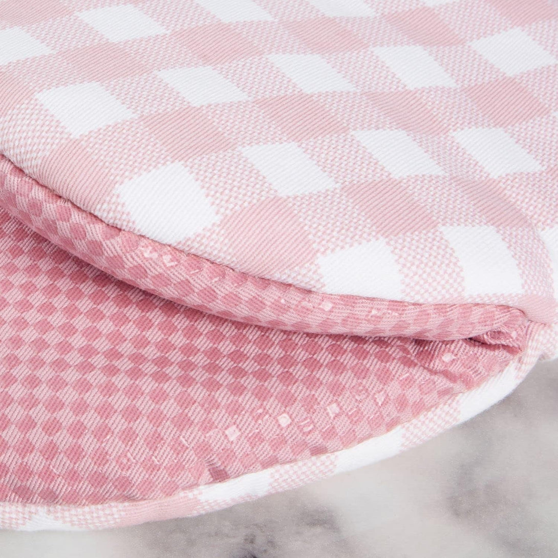 Kitchenaid Gingham Mini Oven Mitt 2-Pack Set, Dried Rose, 5.5"X8"