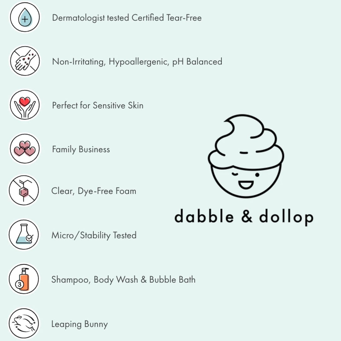 Dabble & Dollop Bath Bombs, 100% Natural Droplets for Kids, Original Scents - USA Made, Moisturizing & Fun Droplets, Paraben & Sulfate Free, Vegan, Gluten-Free (Set of 12)