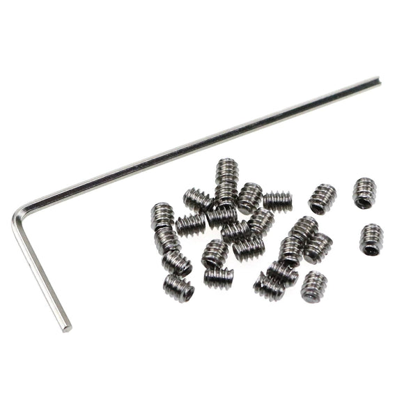 25Pcs 4-40 X 1/8" Allen Head Hex Hexagon Socket Set Screws Stainless Steel Cup Point Grub Screw Set Bolt with 1 Piece Hex Key Wrench