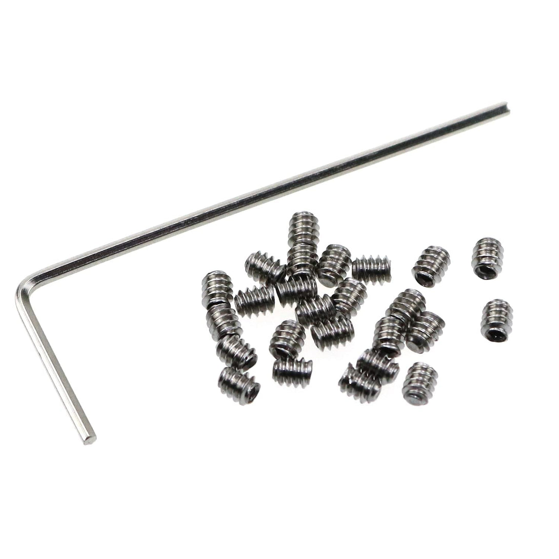 25Pcs 4-40 X 1/8" Allen Head Hex Hexagon Socket Set Screws Stainless Steel Cup Point Grub Screw Set Bolt with 1 Piece Hex Key Wrench