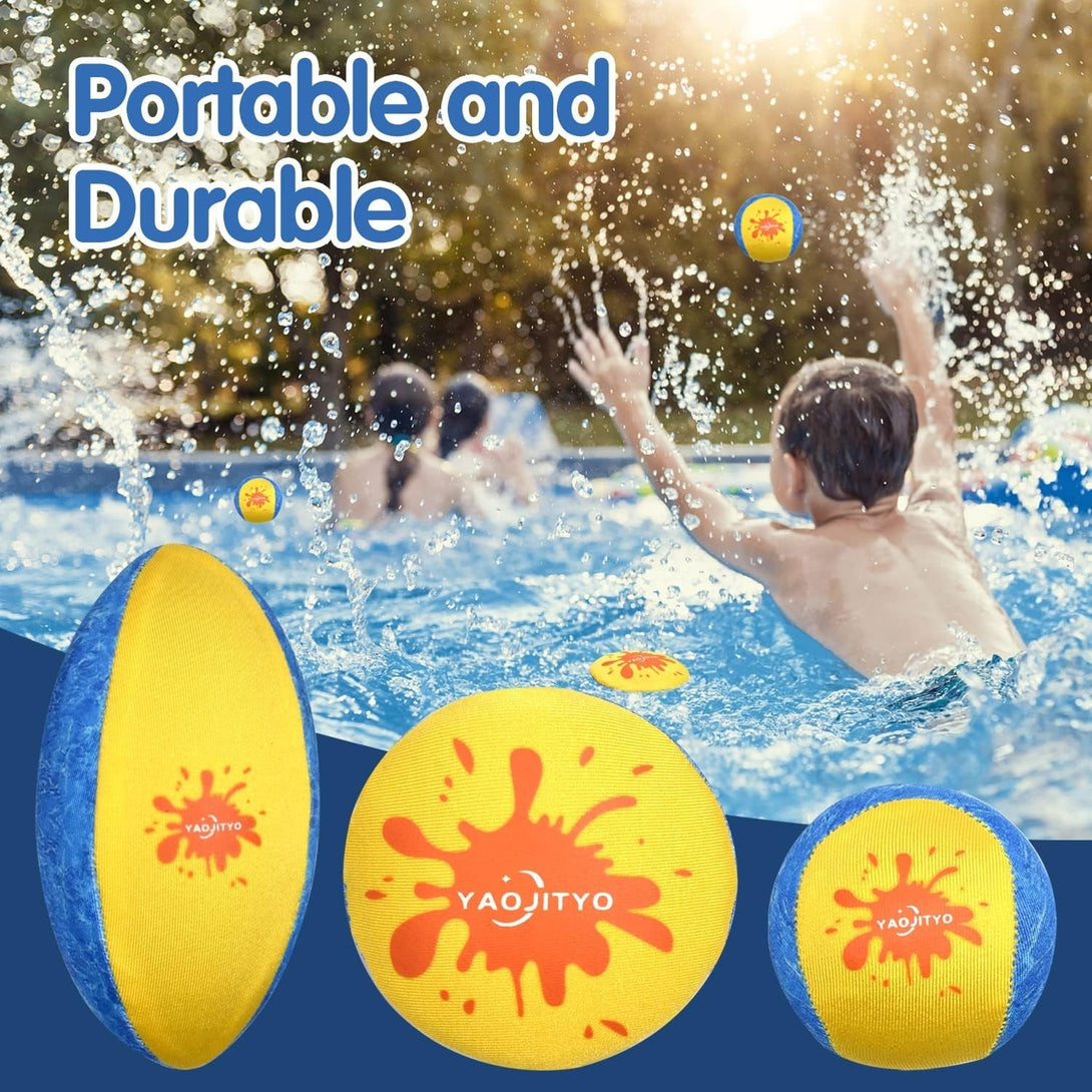 4 Pack Beach Toys, Water Skip Ball,Skip Balls for Swimming Pools，Soft and Durable TPR Material，Suitable for Swimming Pool Toys, Beach Toys, Water Toys, and Beach Games