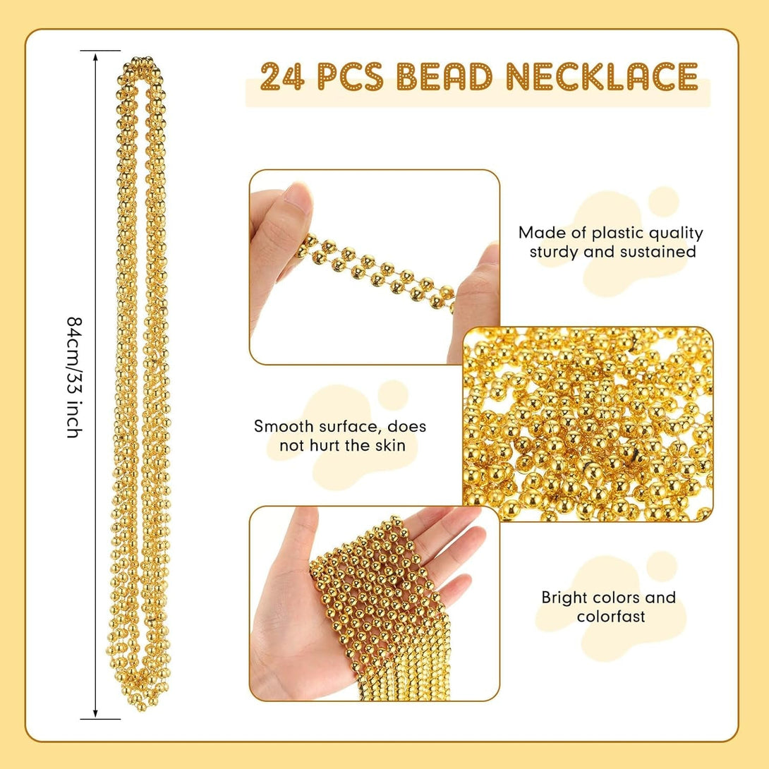 Mepase 24 Pcs Beads Necklaces and Heart Sunglasses 80S Accessories for Adults Wedding Graduation Summer Party Favor