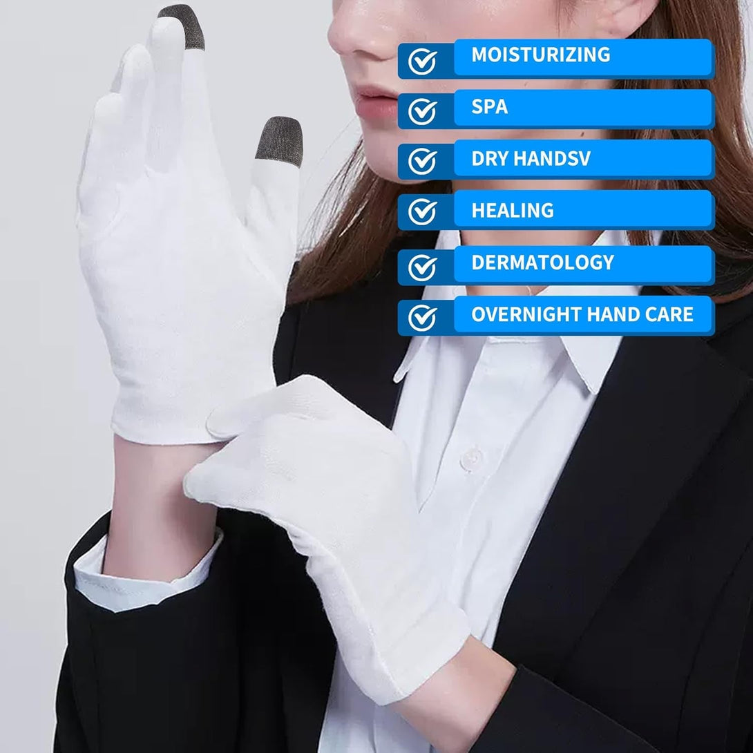 3 Pairs Touch Screen Moisturizing Gloves,Cotton Moisturizing Gloves Overnight,Cotton Gloves for Dry Hands Sleeping,Eczema Gloves for Women,Repair Rough Cracked Dry Chapped Hands Skin.…