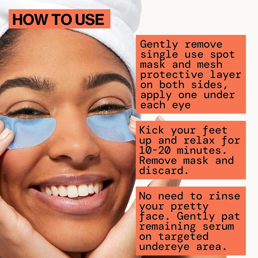 Pacifica Undereye Spot Serum Mask – Bright Eye Vitamin C Mask for Dark Circles & Hydration, Brightening under Eye Treatment, Vegan & Cruelty-Free, 1 Pack