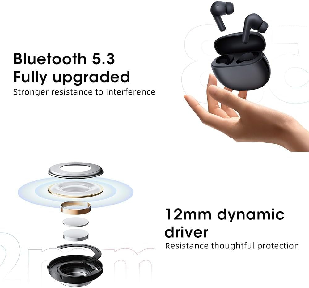 Xiaomi Redmi Buds 4 Active, Advanced Bluetooth® 5.3, 12Mm Dynamic Driver, Google Fast Pair, up to 28 Hours* Long Listening Time with Case