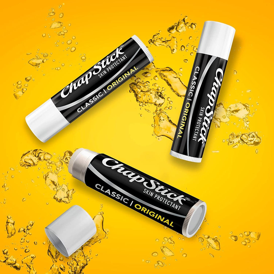 Chapstick Classic Original Lip Balm Tubes, Lip Care - 0.15 Oz (Pack of 3)