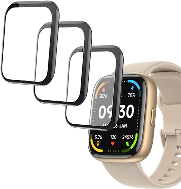 3D Smart Watch Screen Protectors Compatible with Jeejtek OYV TGW101 1.83”, and Faweio IDW26 1.83”, 3 Piece, Full Coverage