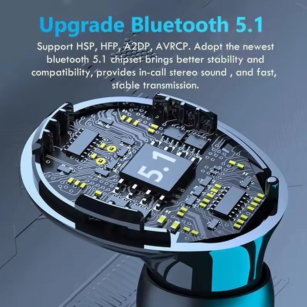 True Wireless Earbuds M10, Bluetooth 5.1 Headphones with Touch Control, Built-In Mic, Immersive HD Sound, Auto Pairing, IPX5 Waterproof, Long Playtime for Sports/Travel