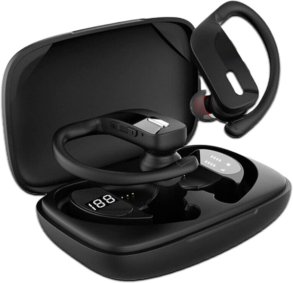 Wireless Earbuds Bluetooth Headphones 48Hrs Play Back Sport Earphones with LED Display Over-Ear Buds with Earhooks Built-In Mic Headset for Workout