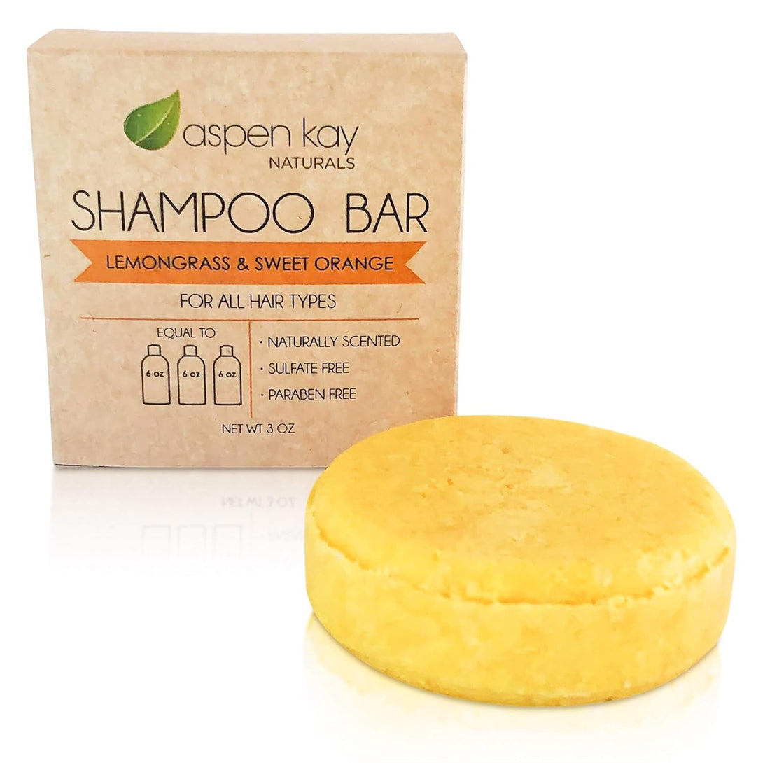 Aspen Kay Naturals Moroccan Argan Oil Shampoo Bar, Organic, Vegan, Volumizing Shampoo for Curly or Straight Hair. Citrus Scent, Paraben & Sulfate Free, Made in USA - 3 Oz.