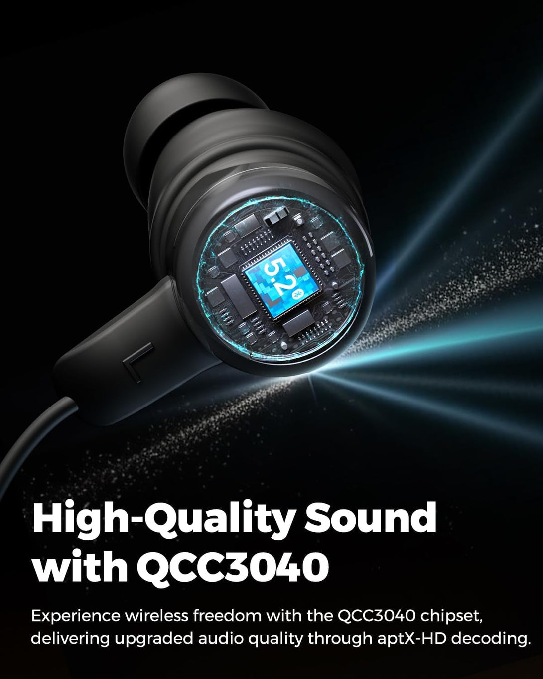 Soundpeats Q35 HD+ Neckband Bluetooth Headphones, Stable Comfort Wireless Earbuds, Bluetooth 5.2, IPX5 Waterproof Sports Earphones, 17Hrs Dual Magnetic Speaker, Type C, App, QCC3040