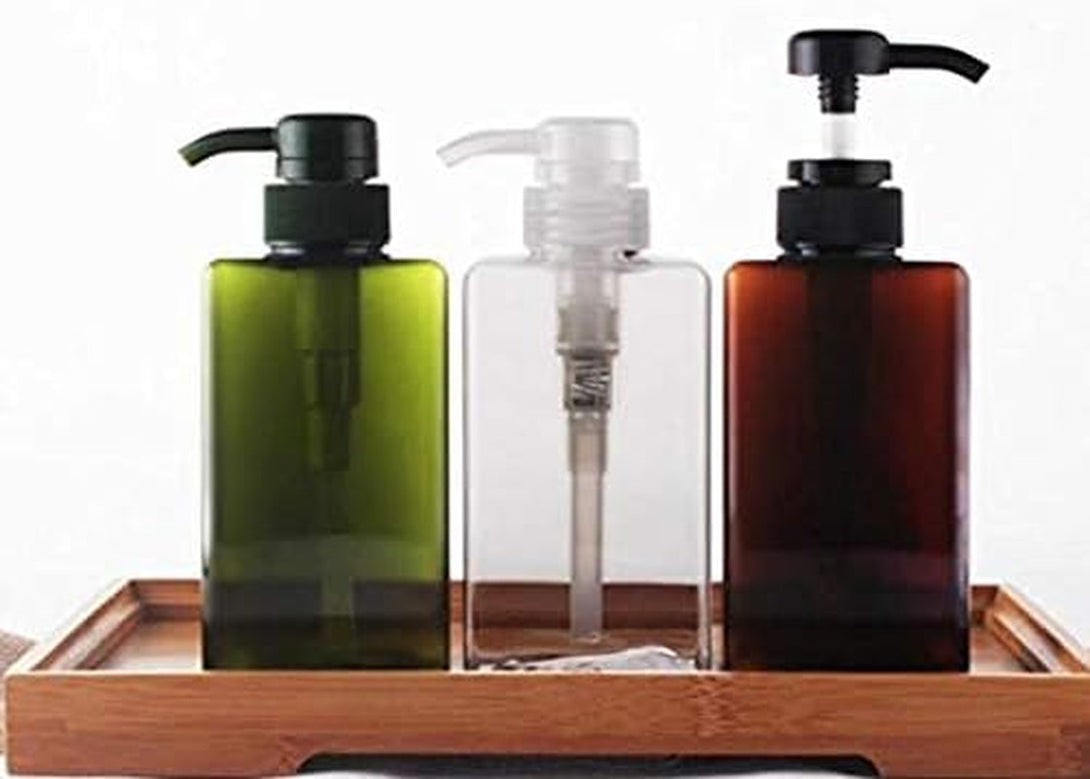100Ml / 3.3Oz Refillable Empty Plastic Pump Bottles Jars Set for Makeup Cosmetic Bath Shower Shampoo Hair-Conditioner Toiletries Liquid Containers Bathroom Accessory Set (Transparent)