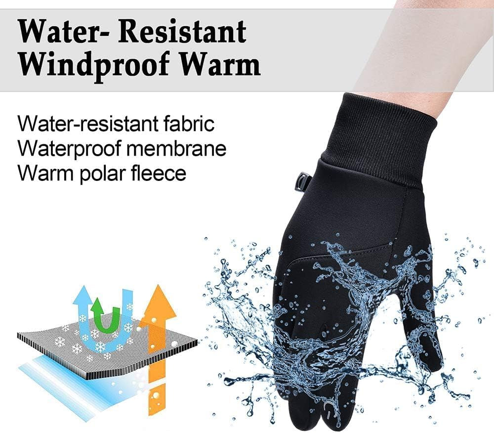 Winter Gloves Women Men Waterproof Warm Gloves with Touch Screen Fingers Thermal Glove for Men Women Running Riding Cycling Driving Windproof Water Resistant