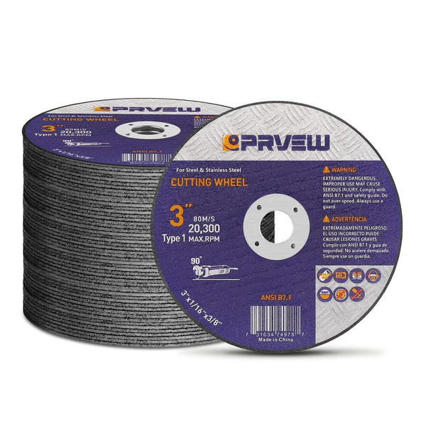 50-Pack Die Grinder Cut off Wheel 3 Inch, 3" X1/16 X3/8" Quality Cutting Wheel Cutting Disc for Metal&Stainless Steel