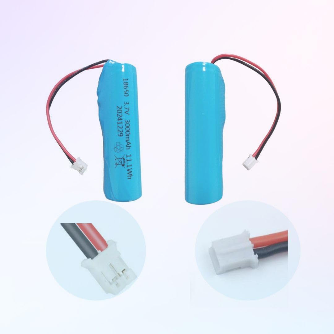 3.7V 3Ah Rechargeable Lithium Ion Battery, PH2.0/2P Connector, for DIY Electronics, Toys, Lighting
