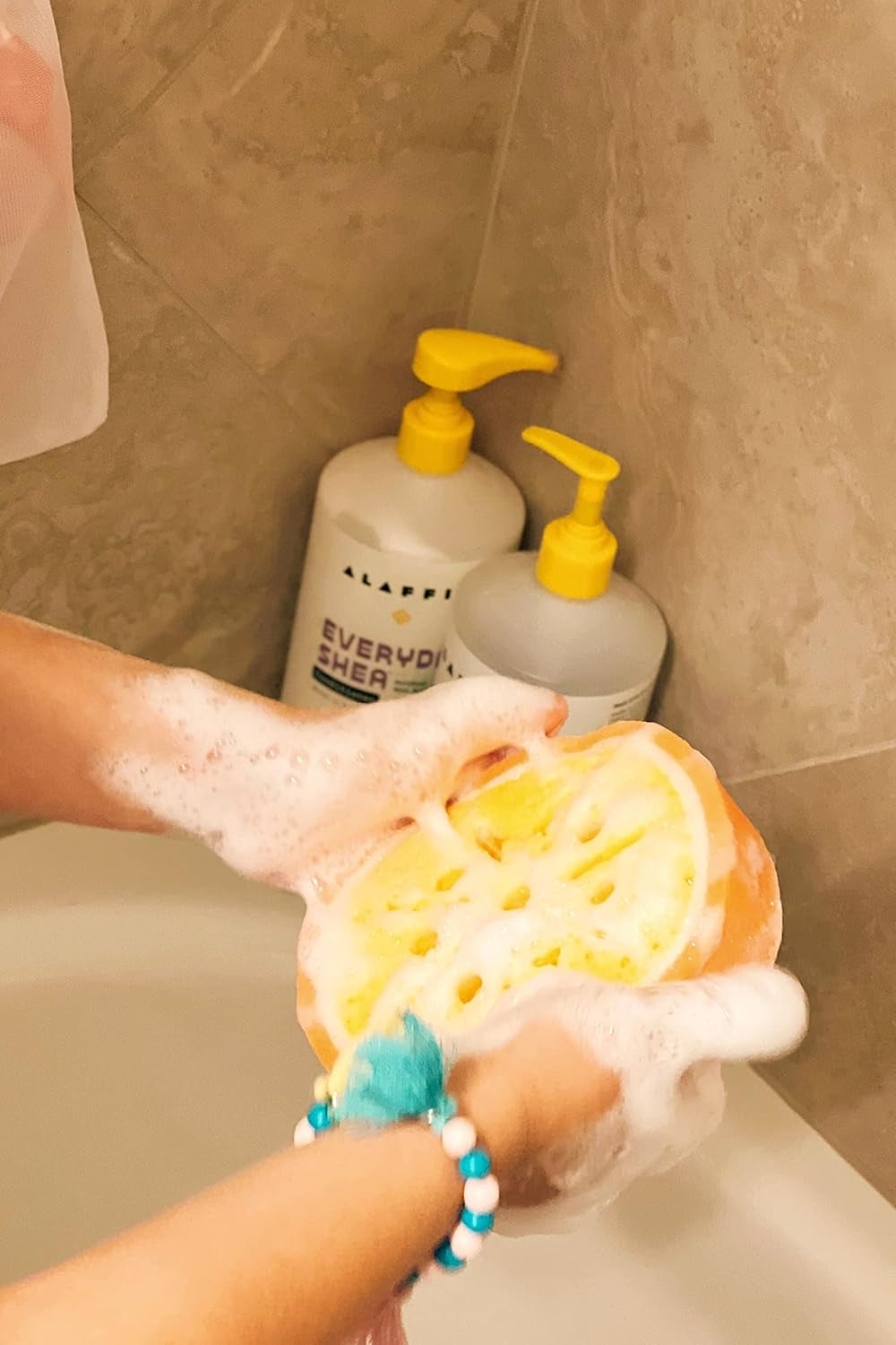 Purifyou Bath Sponges for Kids – Set of 4 Extra Large Soft Bath Loofahs, Gentle Exfoliating Shower Scrubbies, Fun Animal-Shaped Body Wash Sponge for Toddlers, Boys & Girls, Baby Bath Toy Accessory