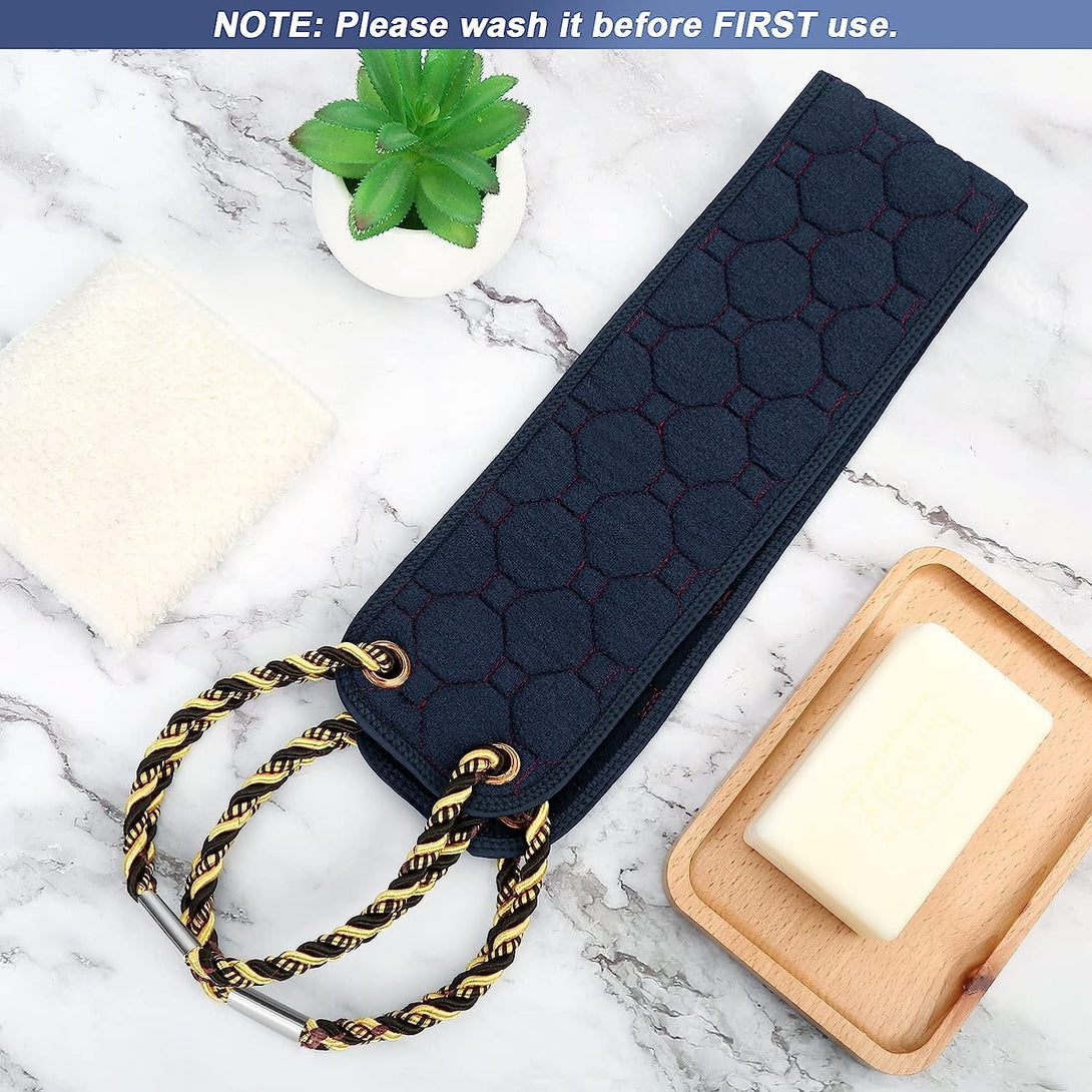 Exfoliating Back Scrubber with Handles, 38.5 Inch Double-Sided Back Exfoliator Body Scrub Towel, Exfoliating Washcloth Bath Tool for Use in Shower, Back Washer to Deep Clean Your Skin for Men & Women