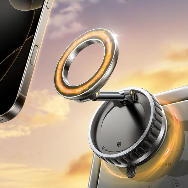 2025 Upgraded Vacuum Suction Cup Phone Mount [89+LBS Strongest Suction], Vacuum Magnetic Phone Holder Stand [24 N55 Stronger Magnets], 360° Adjustable for Your Car/Gym/Mirror