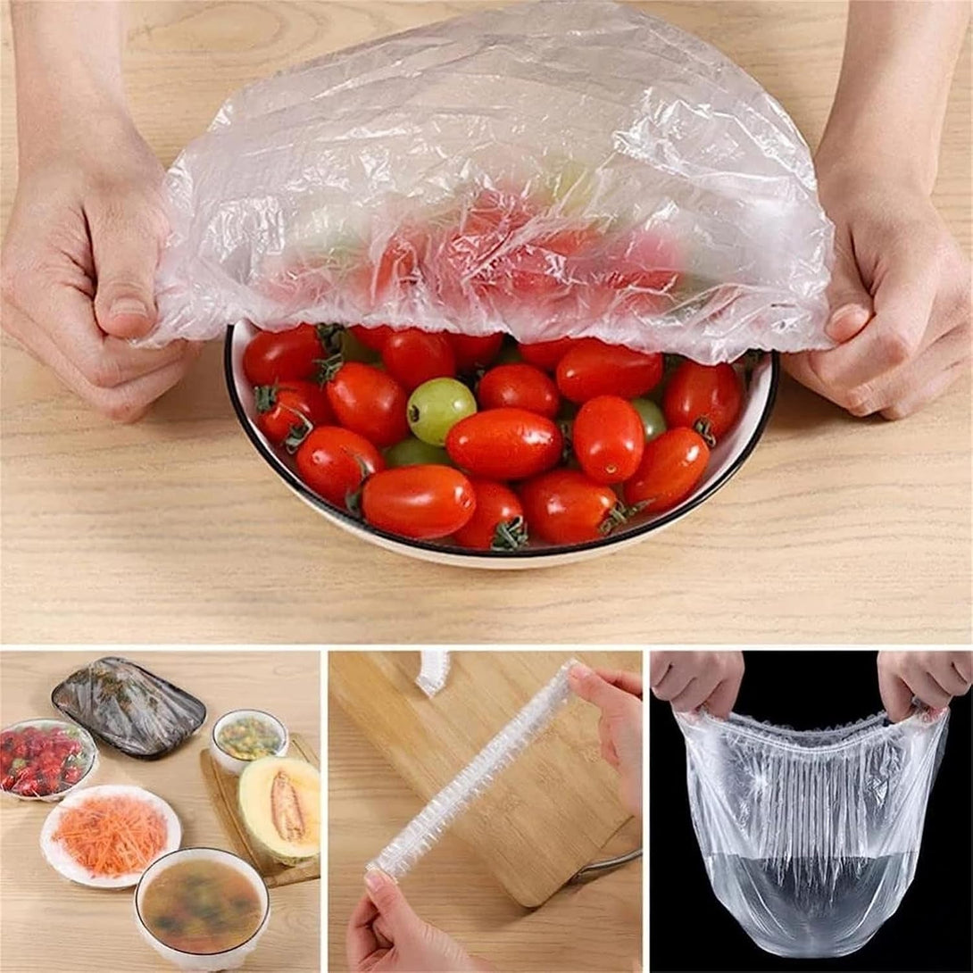 Thickened Cling Film Sleeve Storage Box with 200Pcs Plastic Wrap, Plastic Food Wrap Bag Storage Organizer, Multifunctional Wall-Mounted Kitchen Organizer for Fresh Keeping Bag (GREEN)