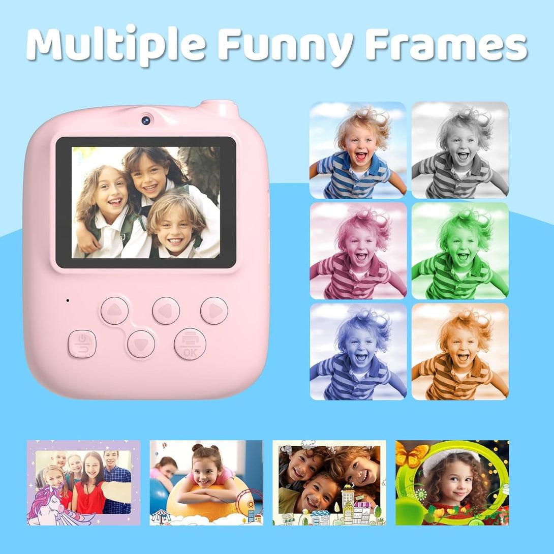 2025 Kids Print Camera,Best Gifts for Boys and Girls,32Gb Memory,2.4 Inch Front and Rear Camera with 1080P for Toddler and Teenagers Age 4-13 Year Old