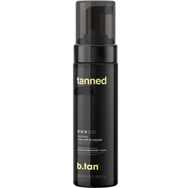 B.Tan Dark Self Tanner Mousse | Get Tanned - Best, 1 Hour Express Sunless Tanning Foam, No Fake Tan Smell, Ultra Dark Bronzing Glow, Face & Body, Vegan, Cruelty Free, 6.7 Fl Oz