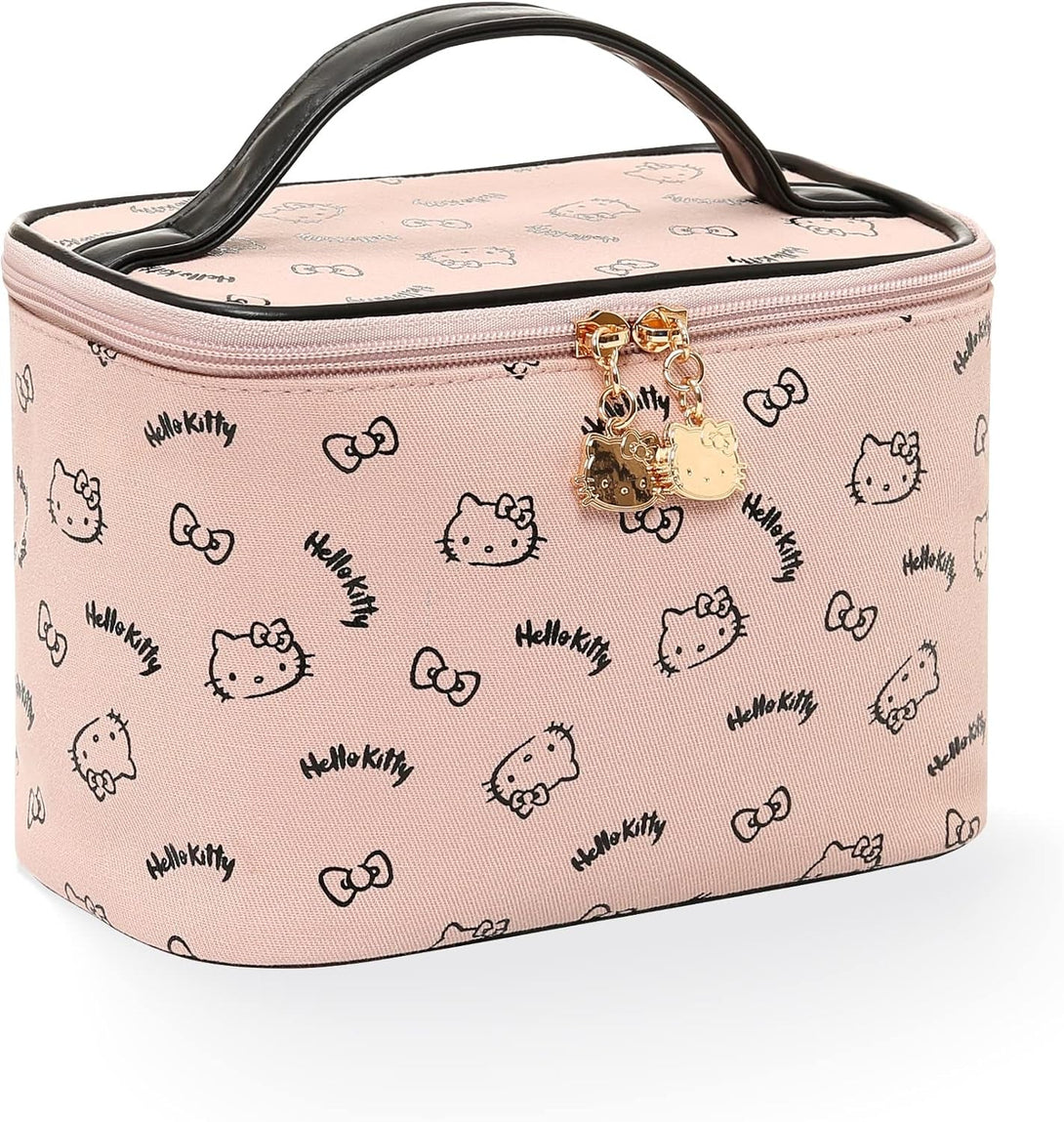 Ambealla Make up Bag Travel Cosmetic Bags Brush Holder Zipper Pouch Case Organizer Cute Organizer Suitable for Purse for Women (Light Pink Bucket Bag)