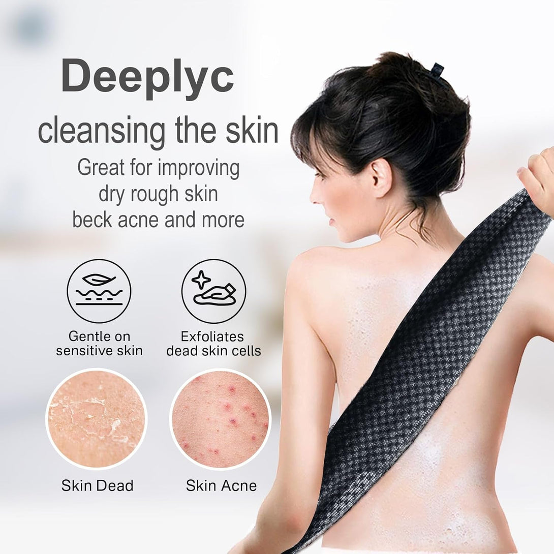 Yiclick 1PC Exfoliating Body Scrubber, Back Scrubber for Shower Bath, Japanese Scrub Wash Cloth, Exfoliating Washcloth Towel for Men Women, Body Exfoliator Loofah Luffa Sponge Net Rag Back Washer