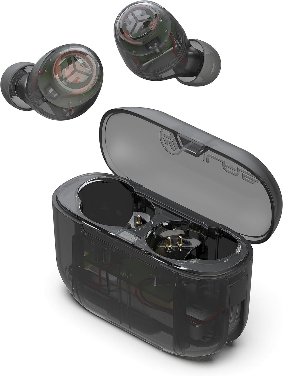Jlab Go Air Pop True Wireless Bluetooth Earbuds & Charging Case, Clear, Dual Connect, IPX4 Sweat Resistance, Bluetooth 5 Connection, 3 EQ Sound Settings Signature, Balanced, Bass Boost