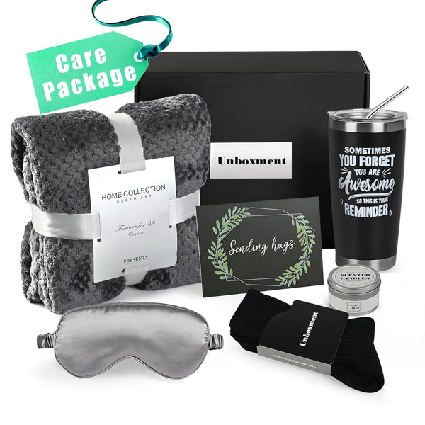 Care Package for Men Sick Friend, Get Well Soon Gifts Basket for Man, Feel Better after Surgery Recover, Thinking of You Sending Hugs Box