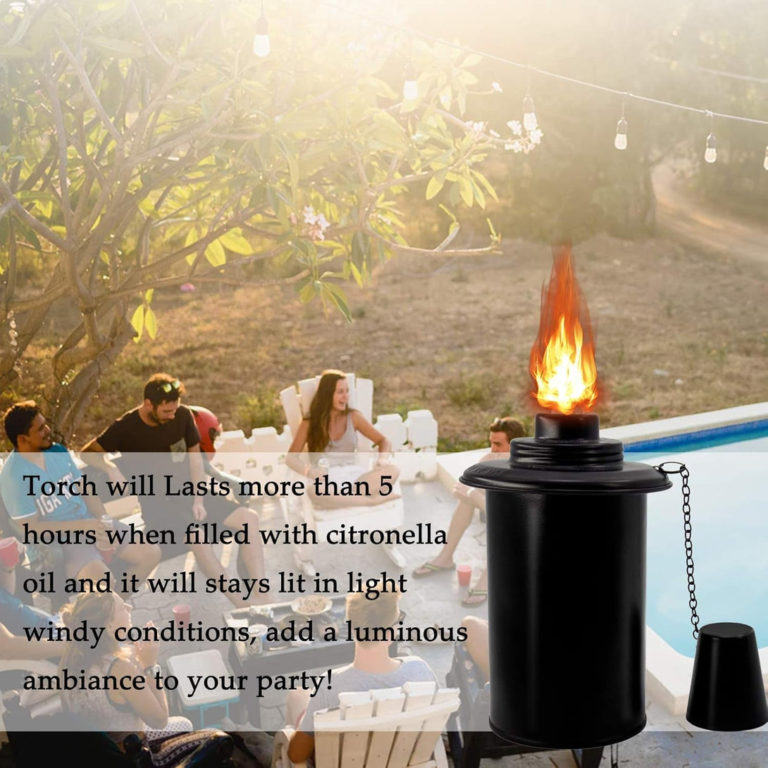12Oz Torch Replacement Canisters, Bamboo Lantern Refillable Torches, Decorative Torch Canister Replacement for Yard, Patio, Deck, Garden, Party, Landscape