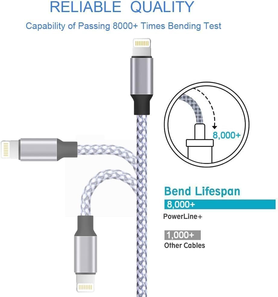 TAKAGI for Iphone Charger, [Mfi Certified] Lightning Cable 3PACK 6FT Nylon Braided USB Charging Cable High Speed Transfer Cord Compatible with Iphone 14/13/12/11 Pro Max/Xs Max/Xr/Xs/X/8/Ipad