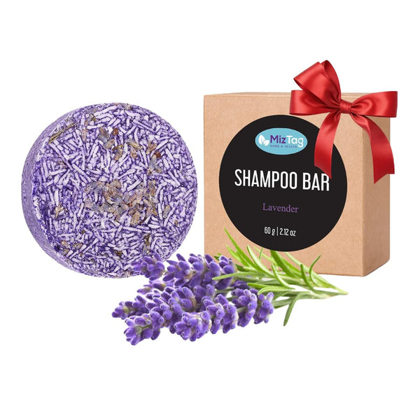 Miztag Home & Health Shampoo Bar - Solid Natural Soap for All Hair Types - Zero Waste Packaging - Vegan Travel Essential
