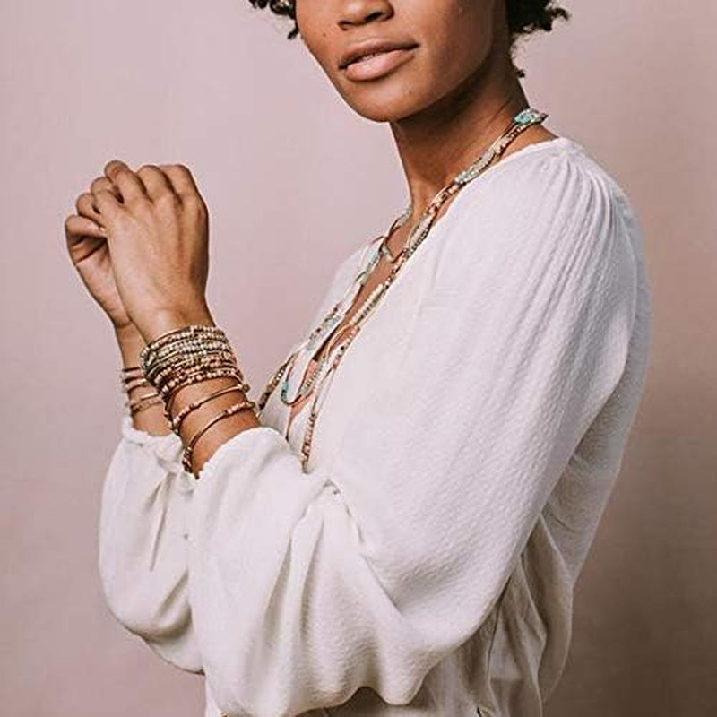 Scout Curated Wears - Women'S Scout Wrap Bracelet & Necklace - Neptune/Rose Gold