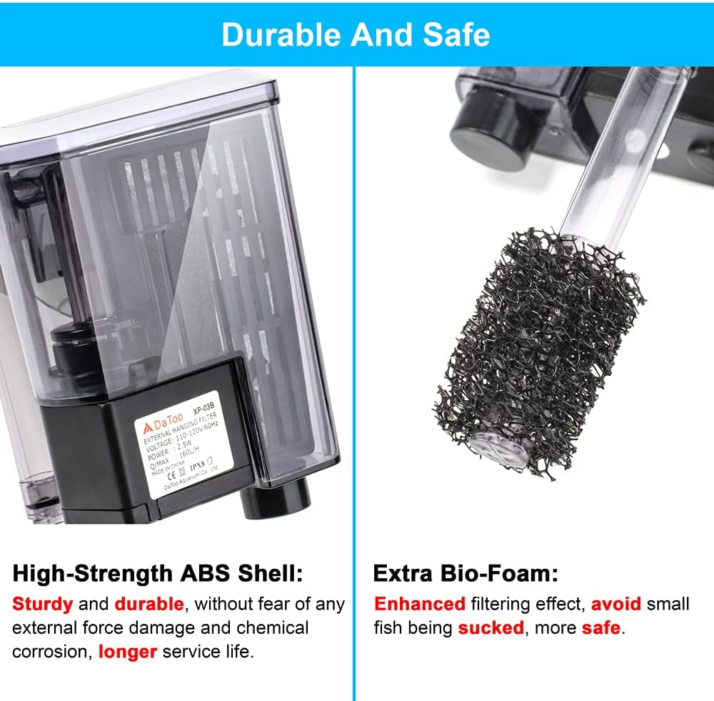 Aquarium Hang on Filter Small Fish Tank Hanging Filter Power Waterfall Filtration System