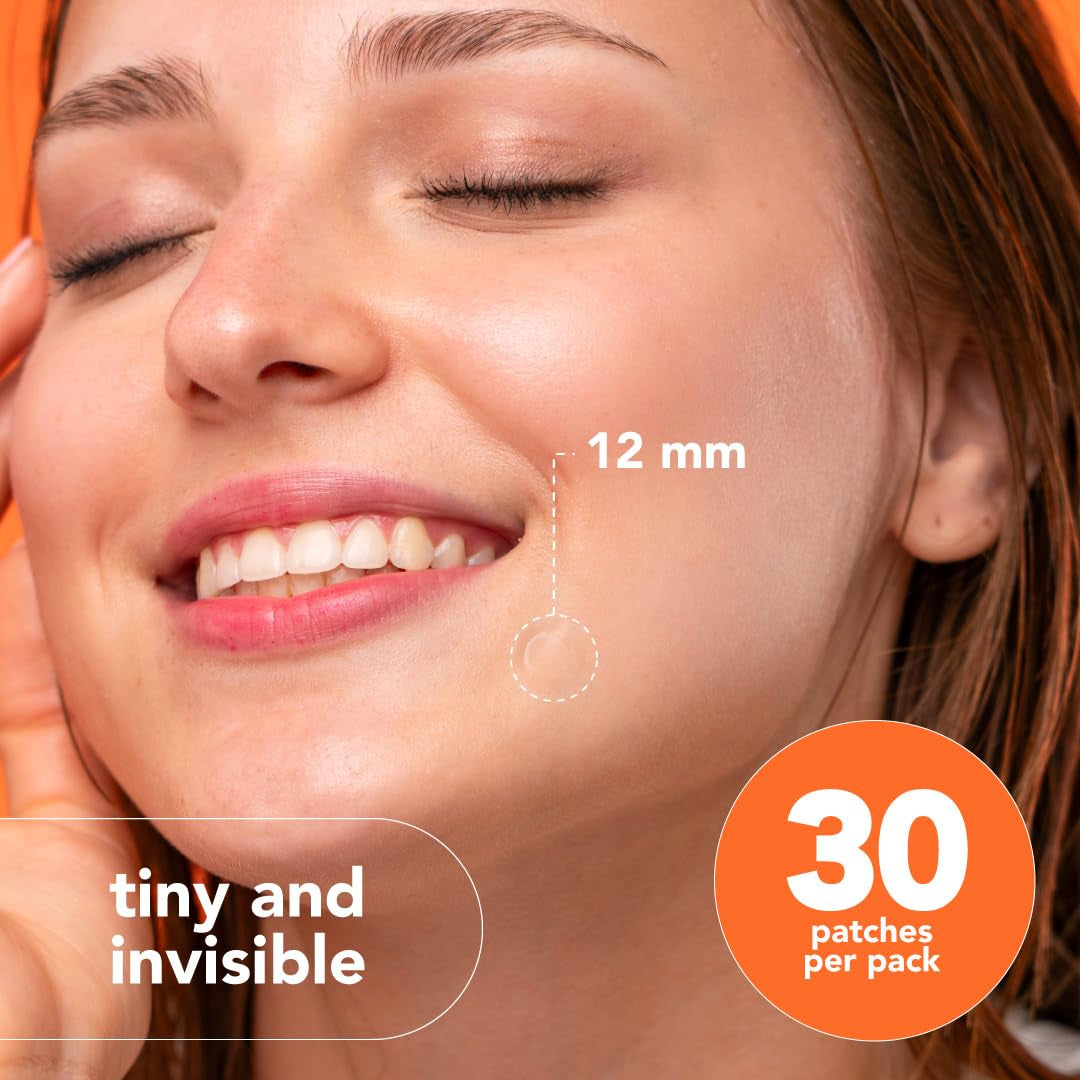 Skin Pimple Patches for Face, 30 Unit, Hydrocolloid Skin Care Acne Patches, Safe for Sensitive Skin, Use under Makeup, Absorbing Spot Cover Stickers for Zits, Blemishes, Pimples, Breakouts