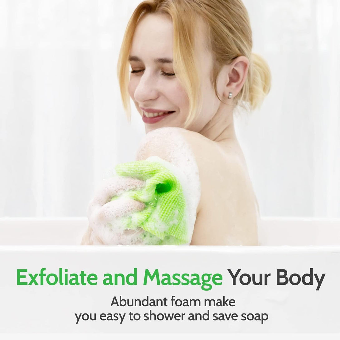 Exfoliating Washcloth Japanese Washcloth Nylon Bath Wash Cloth Korean Exfoliating Cloth Loofah Towel Beauty Washcloth Sponge Loofah Body Scrub Back Scrubber for Shower 3 Pcs by Modu