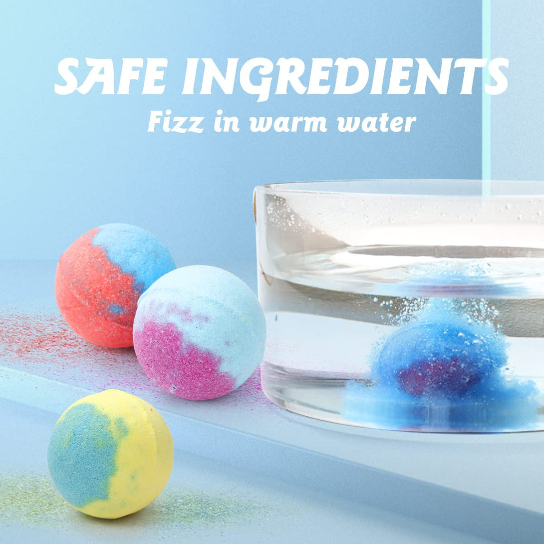 Bath Bombs for Kids 2 Packs (Each Pack of 12 Pcs), Supplement for Bath Shower Balls, Bath Fizzy Kits with Ziplock Bag Packaging Suitable as Travel
