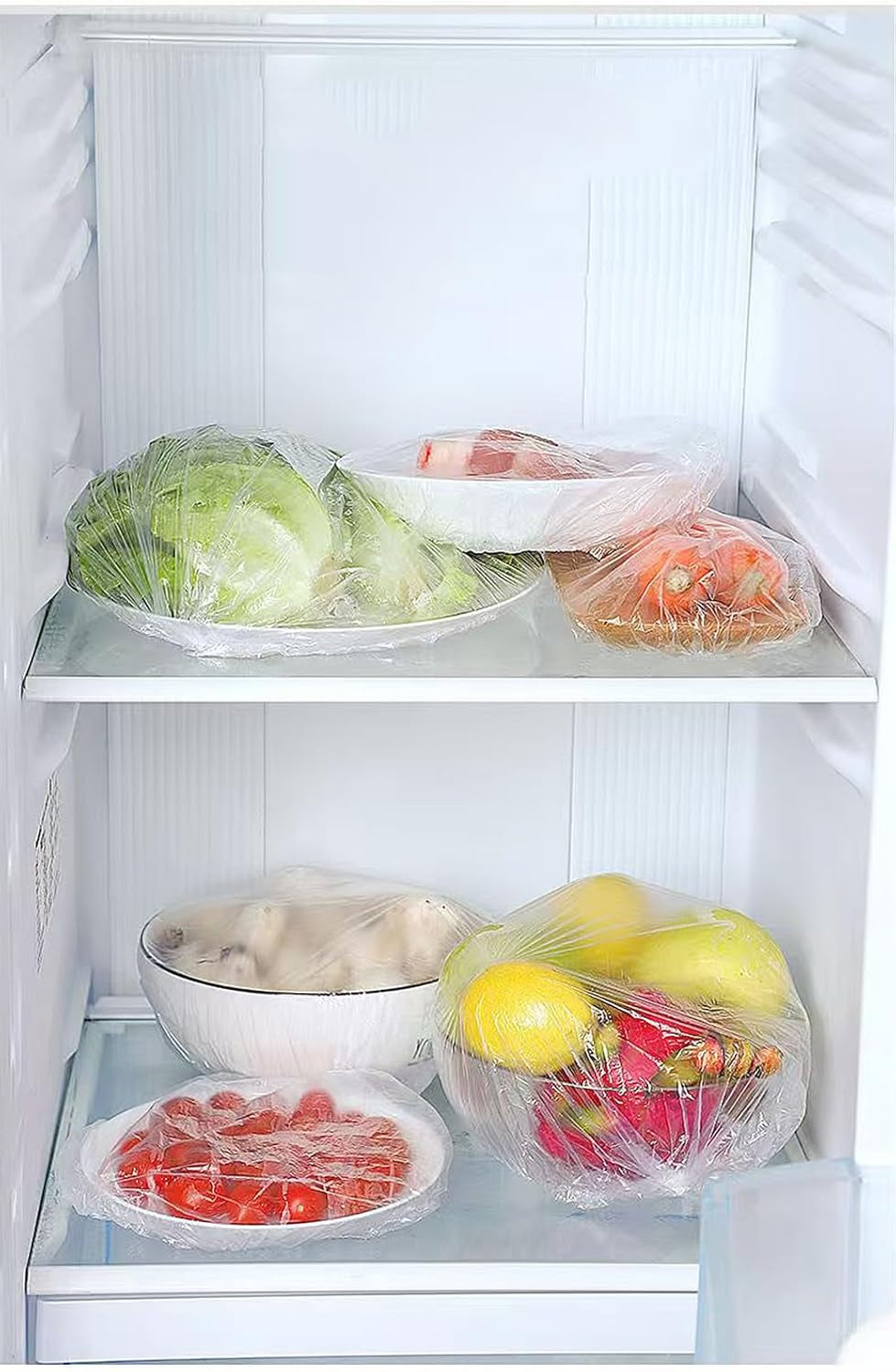 300PCS Disposable Bowl Covers Canning Lids, Disposable Bowl Covers Food Cover Stretch Edging, Flexible Storage Packaging for Storage Containers, Plastic Lids for Disposable Cling Bags for Household