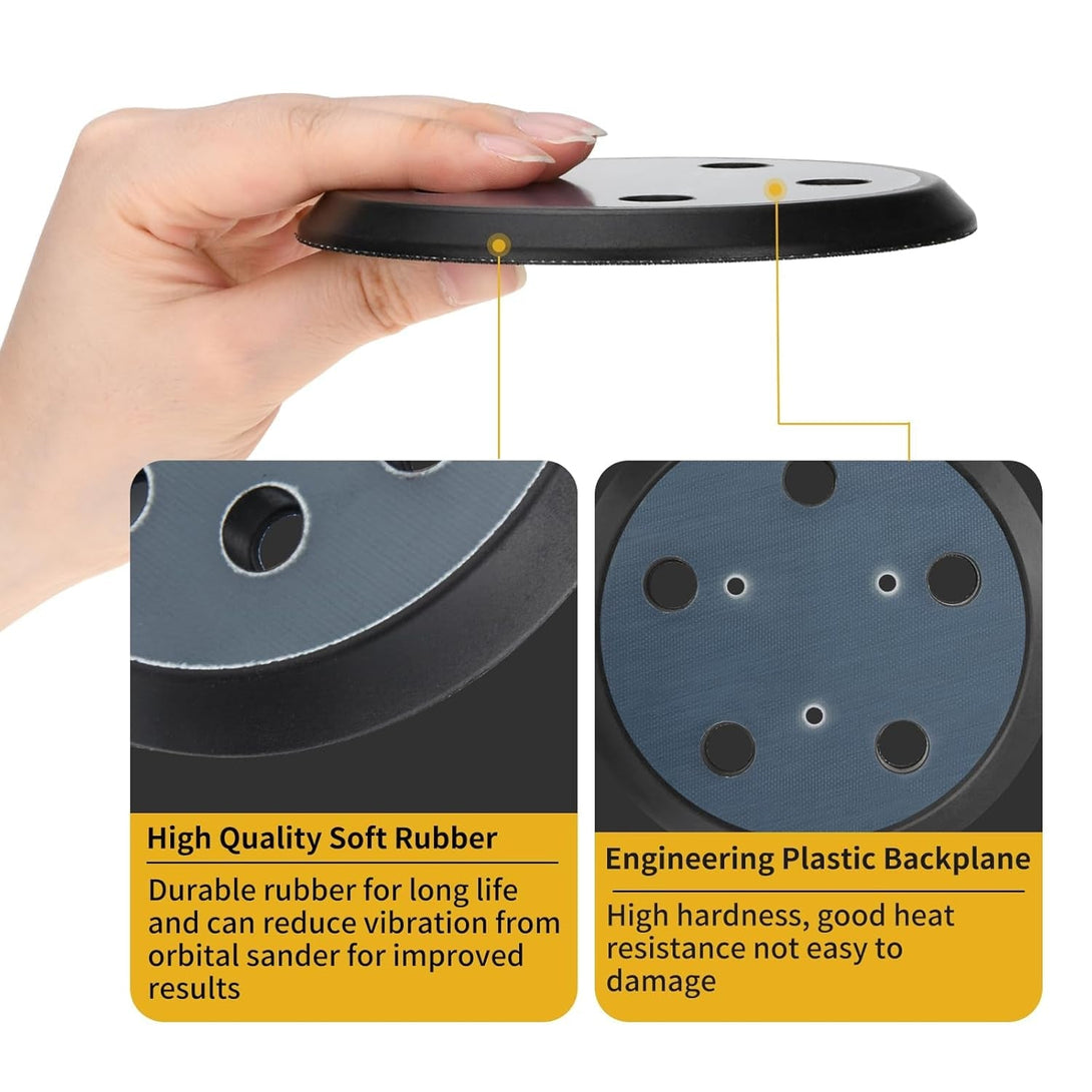 2 Pack 5 Inch 5 Hole Orbital Sander Replacement Pad for Porter Cable 333 333VS Random Orbit Sanders - Hook and Loop Sanding Pad Parts for Porter Cable 13904/13909